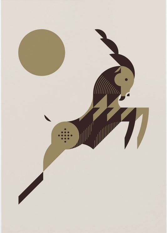 Golden Animals - Wild Goat (white) | Poster