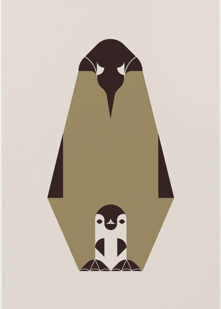 Golden Animals - Königspinguin (weiß) | Leinwand