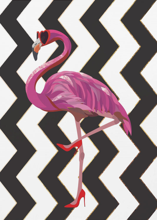 Flamingo Heels Zickzack | Leinwand