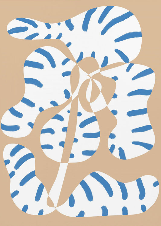 Abstrakte Formen Blumen Tiger Druck | Leinwand