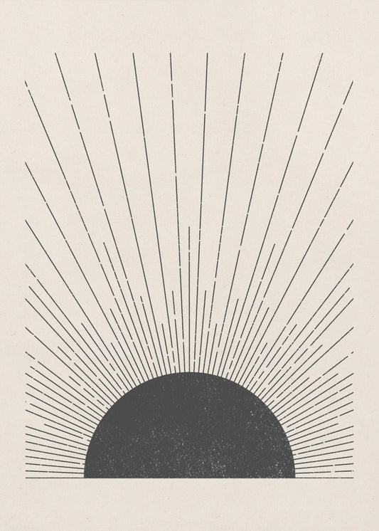 Holzschnitt Die Sonne Illustration | Leinwand