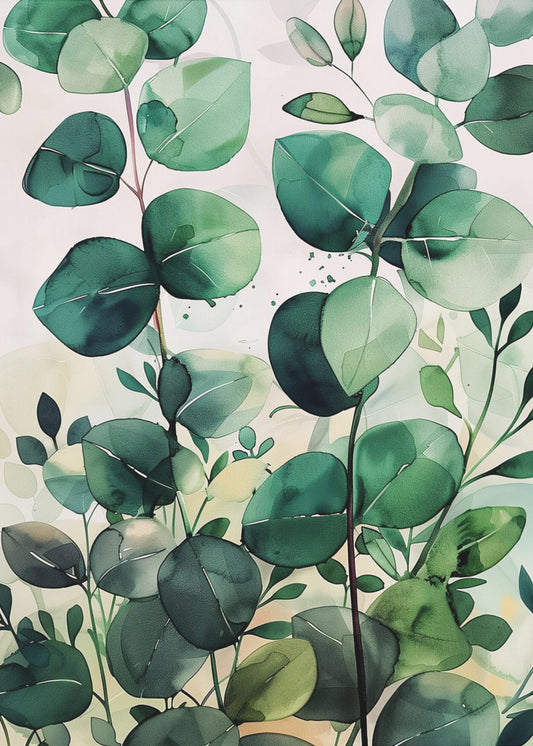 Natur Blumen und Blätter Aquarell Kunst (5) | Leinwand