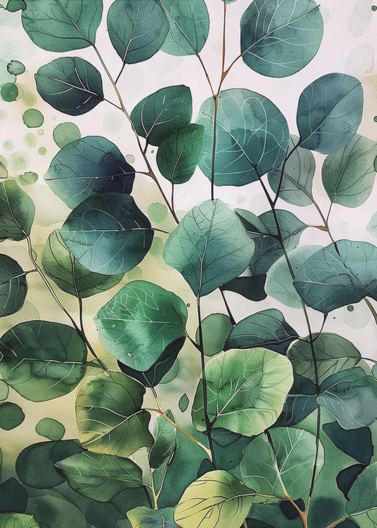 Natur Blumen und Blätter Aquarell Kunst (9) | Leinwand