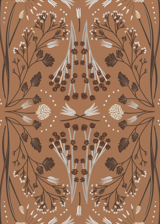 Folk Mirrored Botanicals - Erdtöne | Leinwand