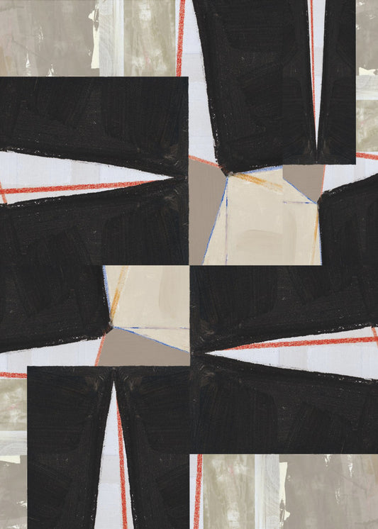 Abstract Black Jigsaw 1 | Poster