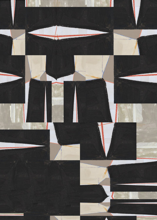 Abstract Black Jigsaw 3 | Poster