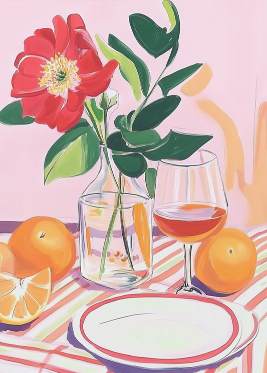 Die Rose und die Orangen | Leinwand