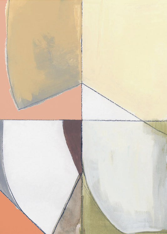 Altrosa Gelb Abstrakt Nr. 1 Kunstdruck | Leinwand