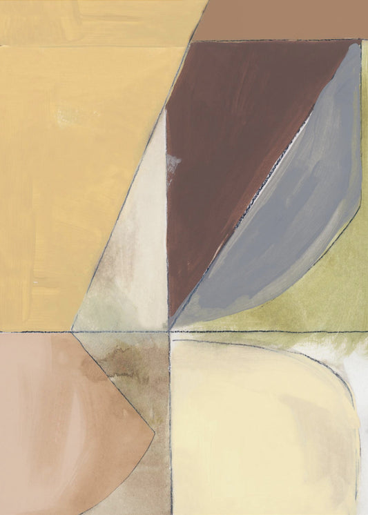 Altrosa Gelb Abstrakt Nr. 2 Kunstdruck | Leinwand