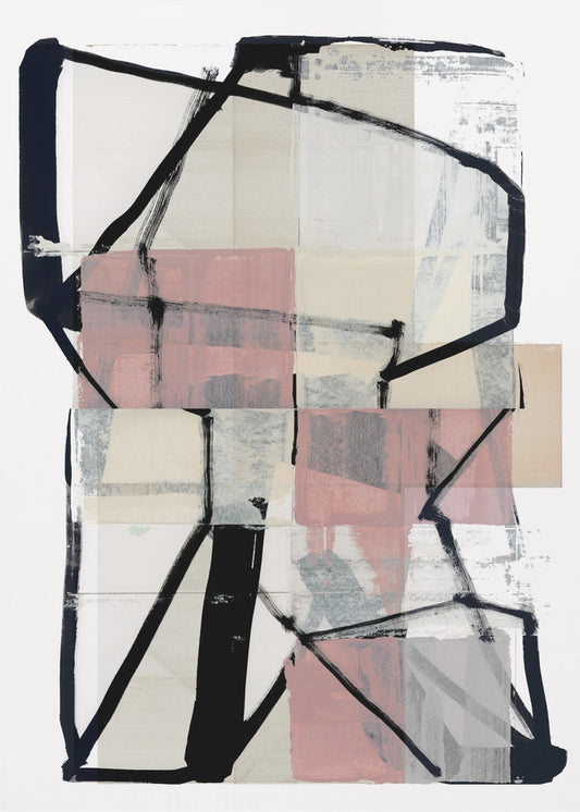 Line Art Patchwork Druck Nr. 2 | Leinwand