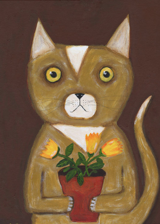 Pot Plant Cat | Canvas