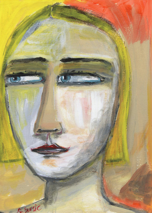Narrowed Eyed Lady | Canvas