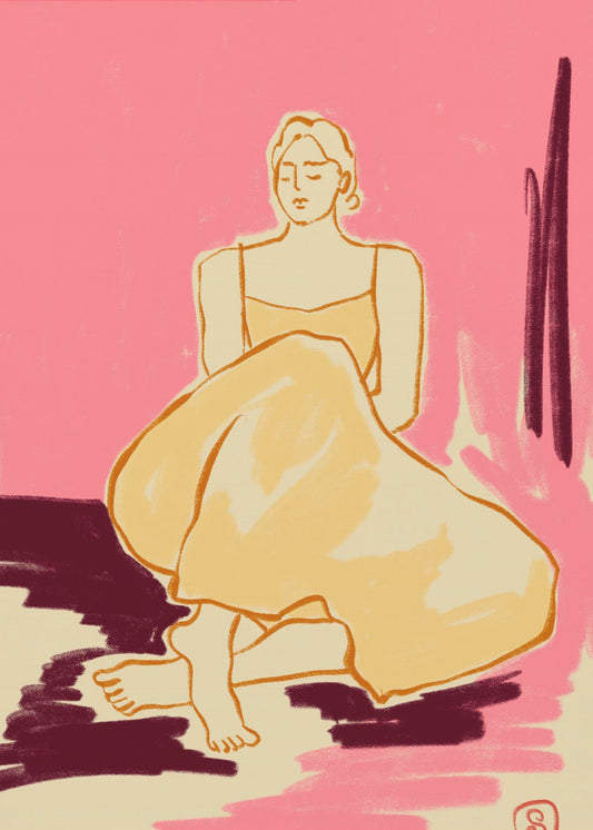 Seated Figure In A Flowing Dress | Canvas