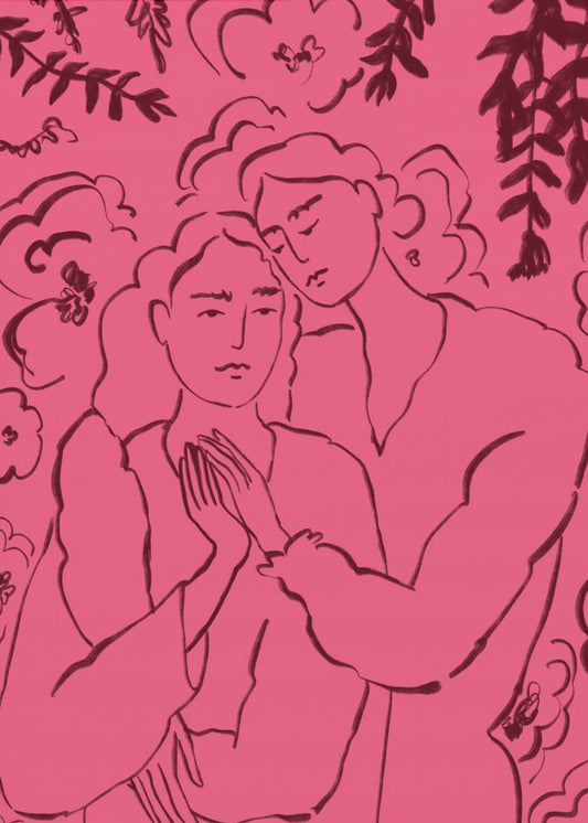 Holding Hands Pink | Canvas