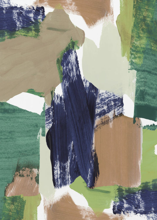 Abstract Blue Green Beige No 1 | Canvas
