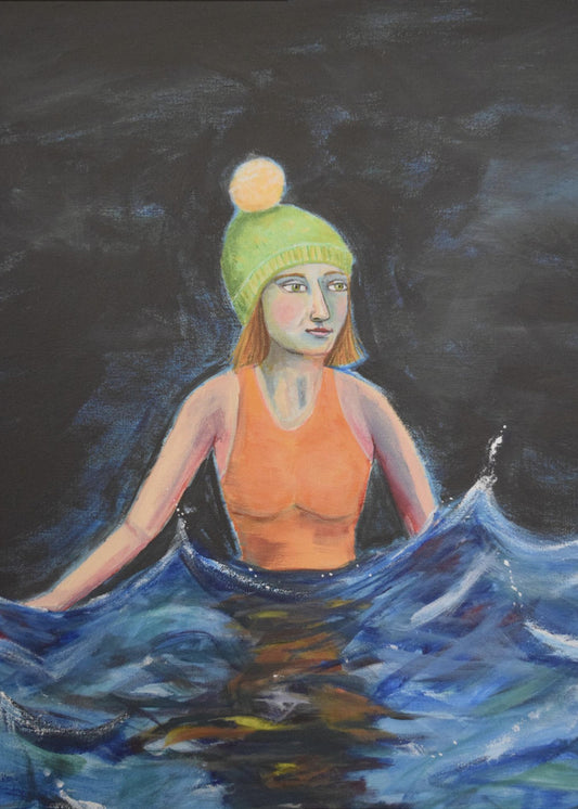 Wild Swimming in Ocean | Canvas