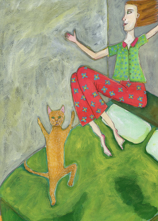 Cat Lover Jumping Joyful | Canvas