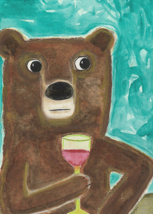 Herr Bär an der Bar | Leinwand