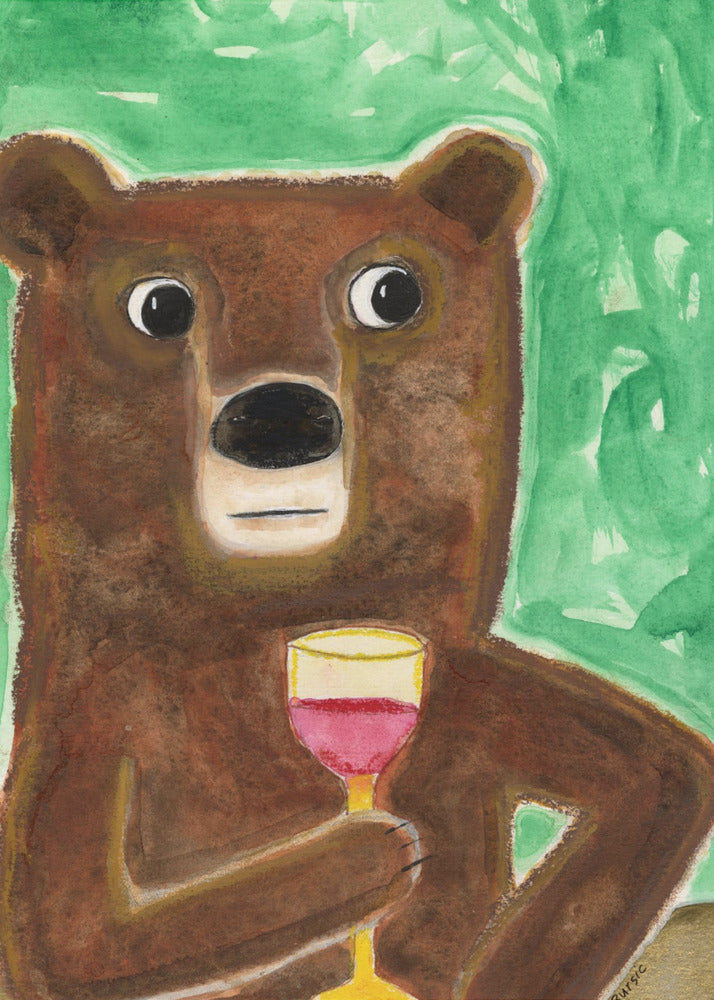 Herr Bär an der Bar | Leinwand