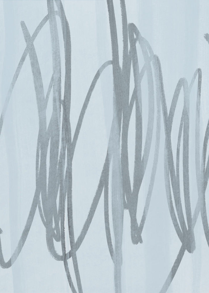 Cobalt Scribbles | Poster