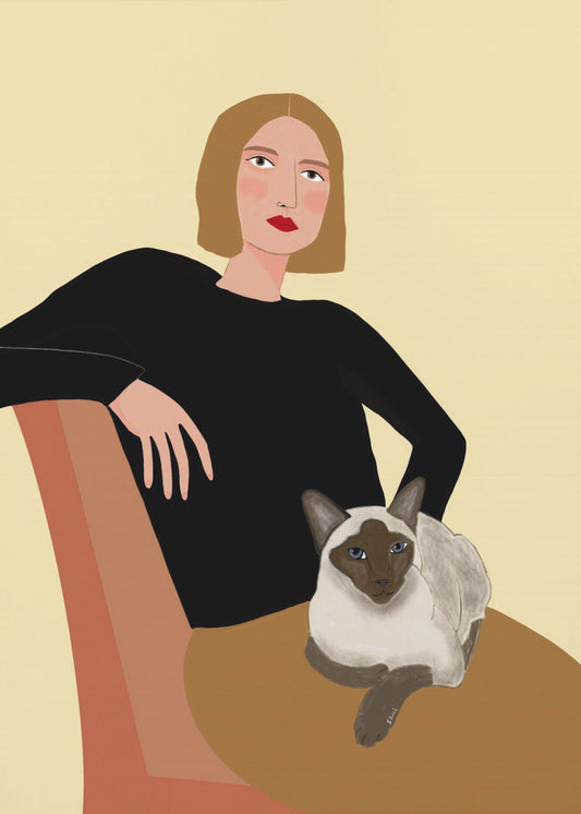 Lady with cat | Poster