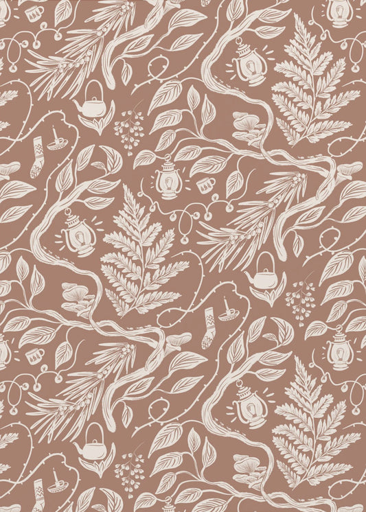 Cabincore-Szenenmuster – Mokka-Mousse | Poster