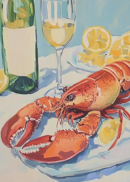 Lobster and Wine Still Life | Canvas