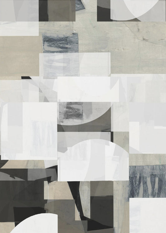 Abstract Mocha Black White Composition No. 2 | Poster