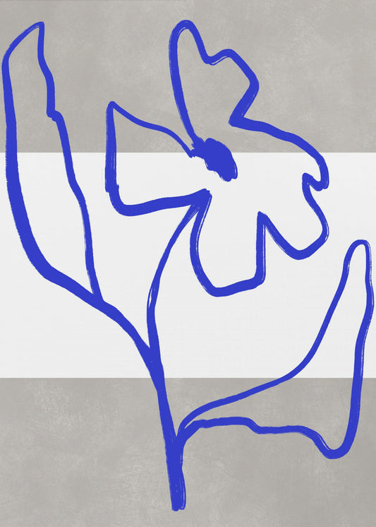 Blue Line Blossom | Canvas
