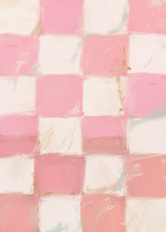 Pastell kariertes Glück | Leinwand