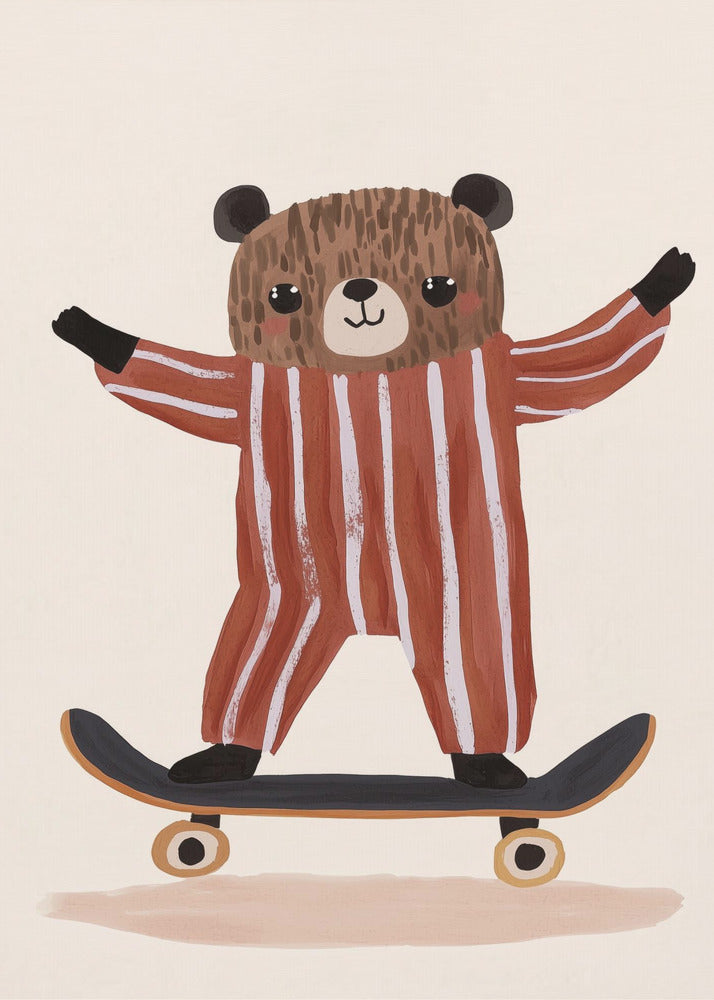 Skaterbär Freude | Leinwand