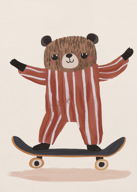 Skaterbär Freude | Leinwand