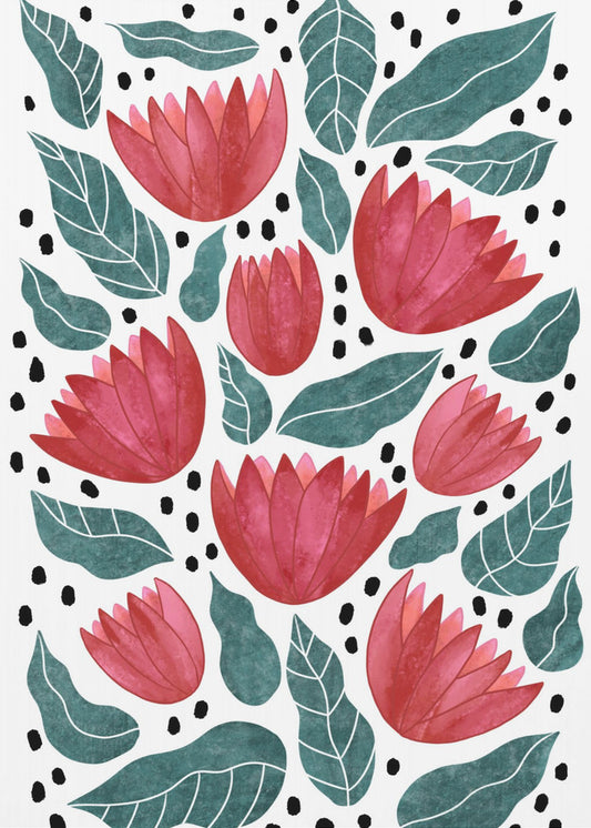 Rote Blumen II | Leinwand