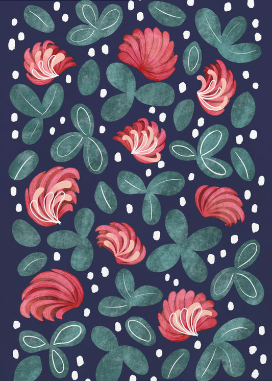 Rote Blumen III | Leinwand