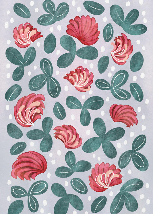 Rote Blumen III | Leinwand
