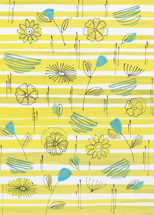 Streifen und Blumen | Leinwand