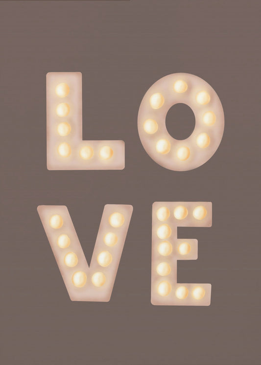 Love Leuchtbuchstaben Kaffeequarz | Leinwand
