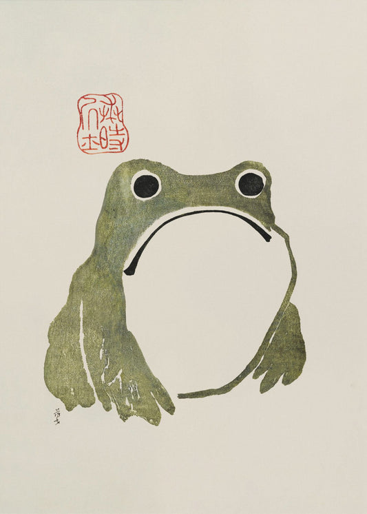 Mürrischer Frosch I Grün | Leinwand