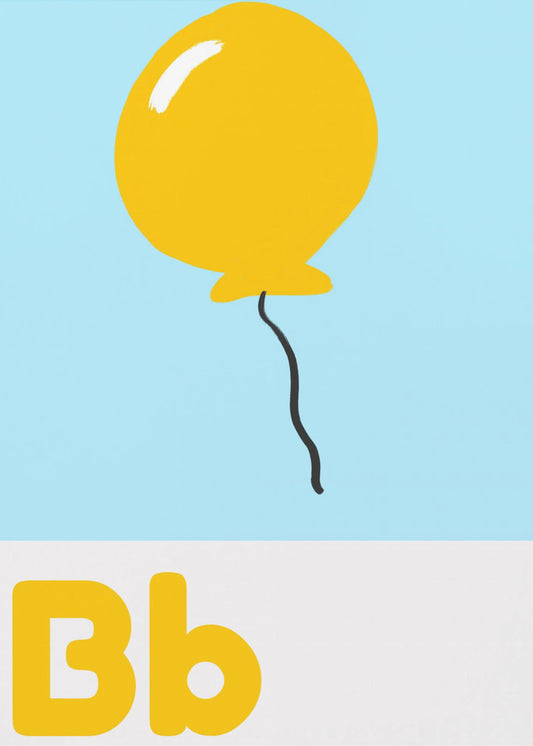Gelber Ballon-Schwebeposter | Poster