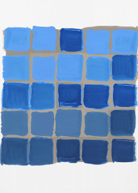 Blau kariertes Quadrat Poster