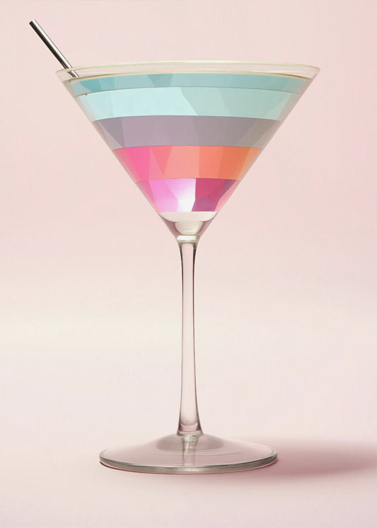 Gestreifter Martini | Leinwand