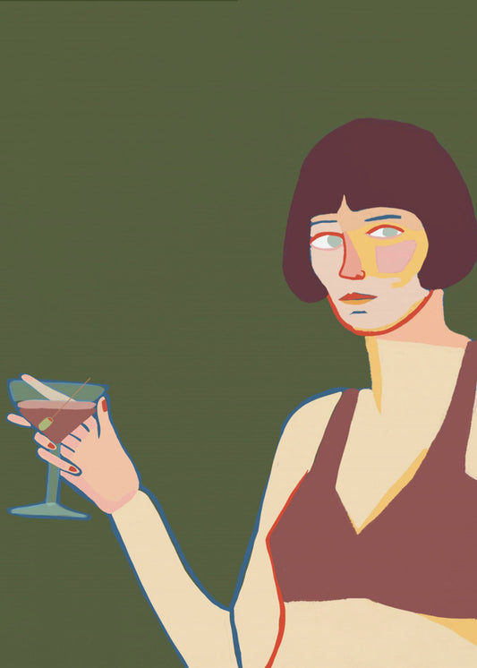 Dame mit Cocktail Martini | Poster