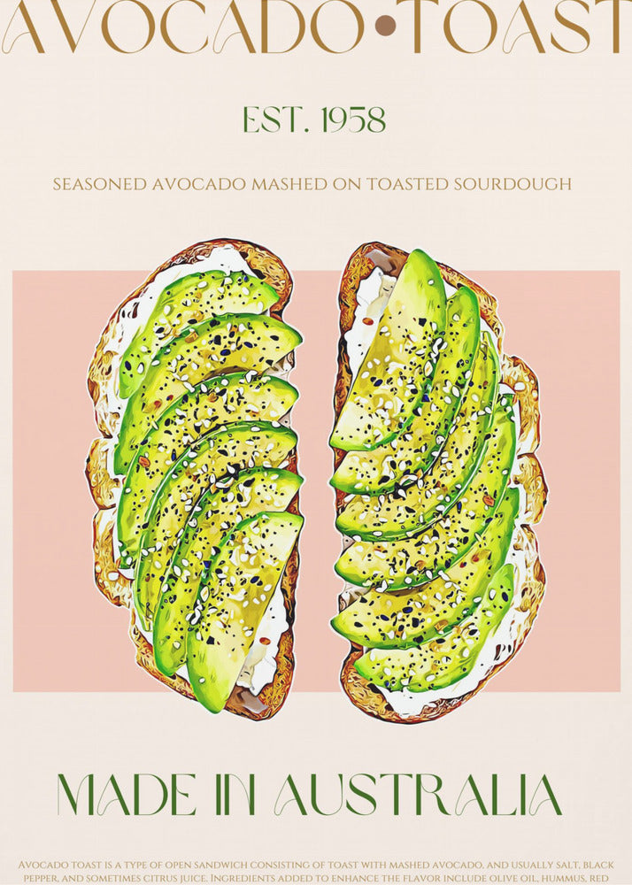 Toast mit Avocado | Leinwand