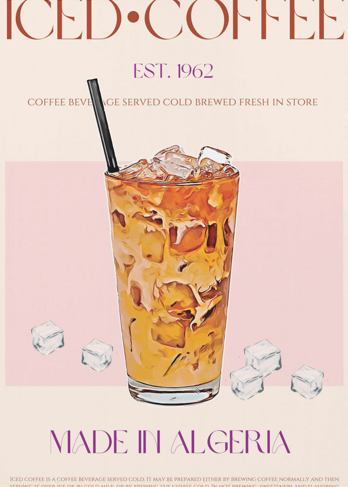 Erfrischendes Glas Eiskaffee | Leinwand