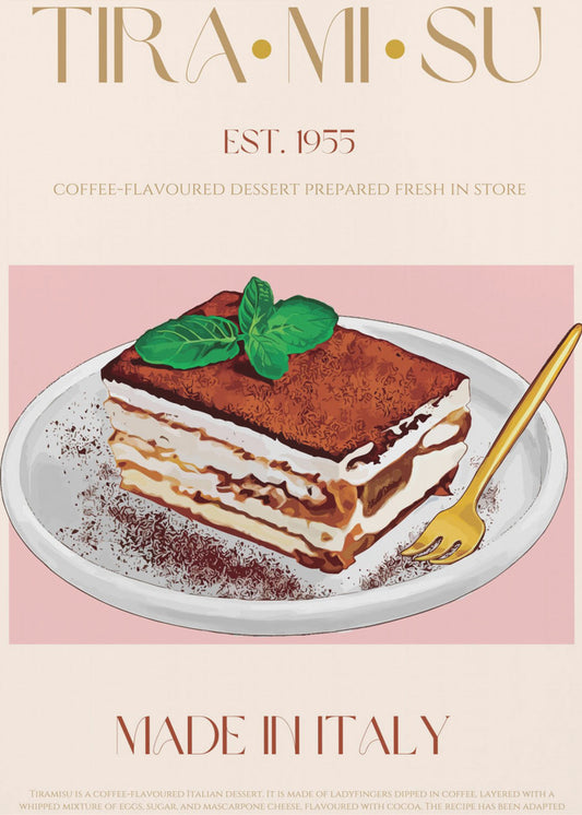Classic Italian Tiramisu Print | Canvas