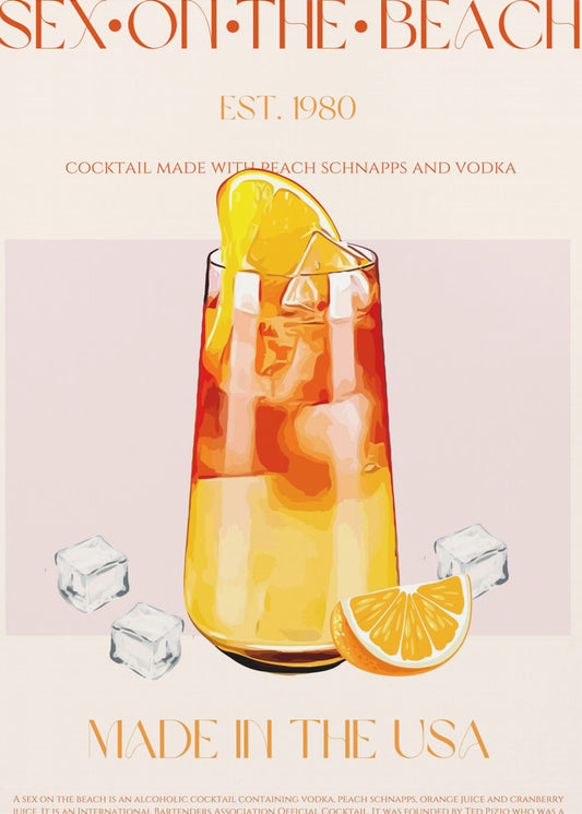 Tropical Sunset Sip | Canvas