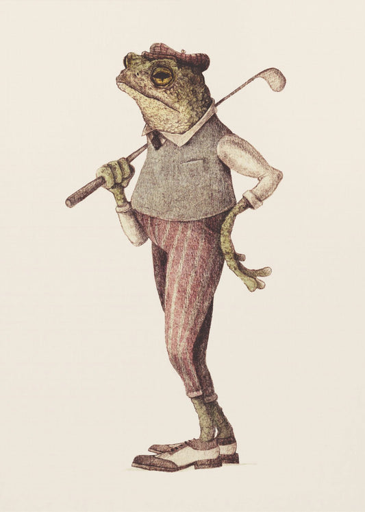 Frog In Vintage Golf Attire | Poster