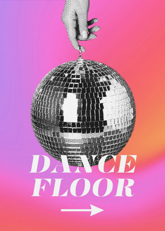 Monochrome Disco Ball | Poster