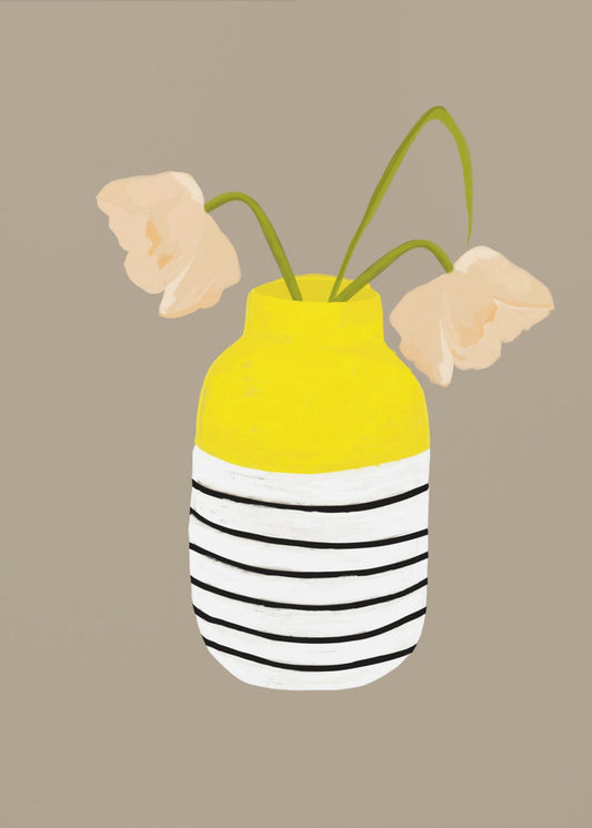 Gestreifte Vase Blüten | Poster