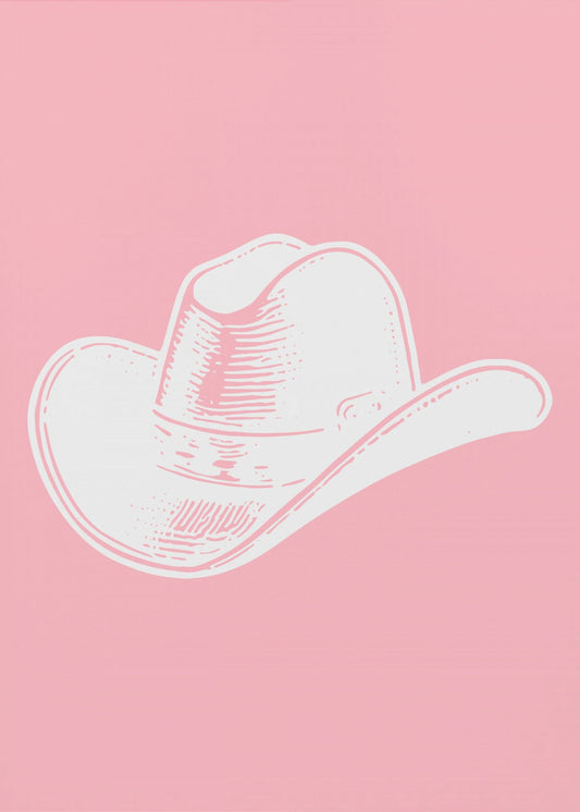 Rosa Cowboyhut | Leinwand